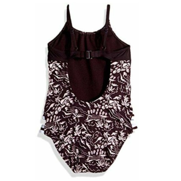 Hobie Girls Burgundy One Piece Swimsuit - Picture 2 of 7